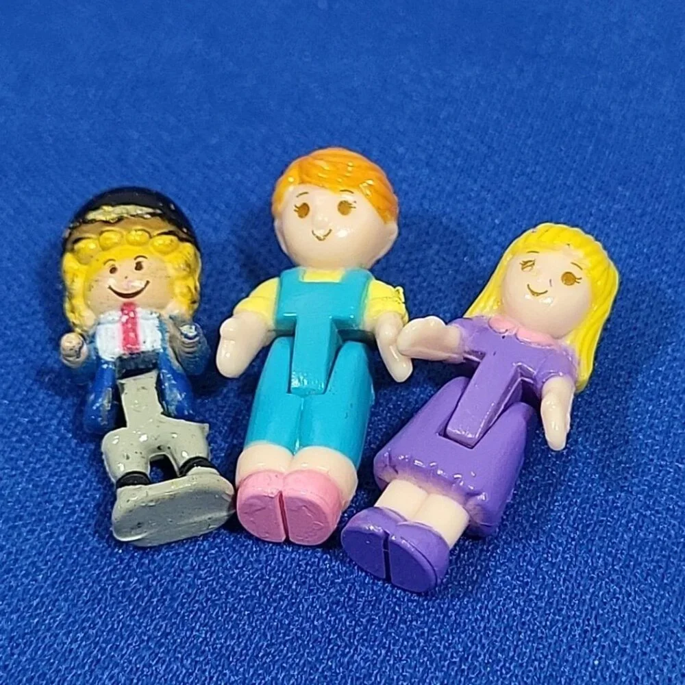 Vintage 90s Bluebird Polly Pocket Dolls Lot Of 3 Mini Figures‎